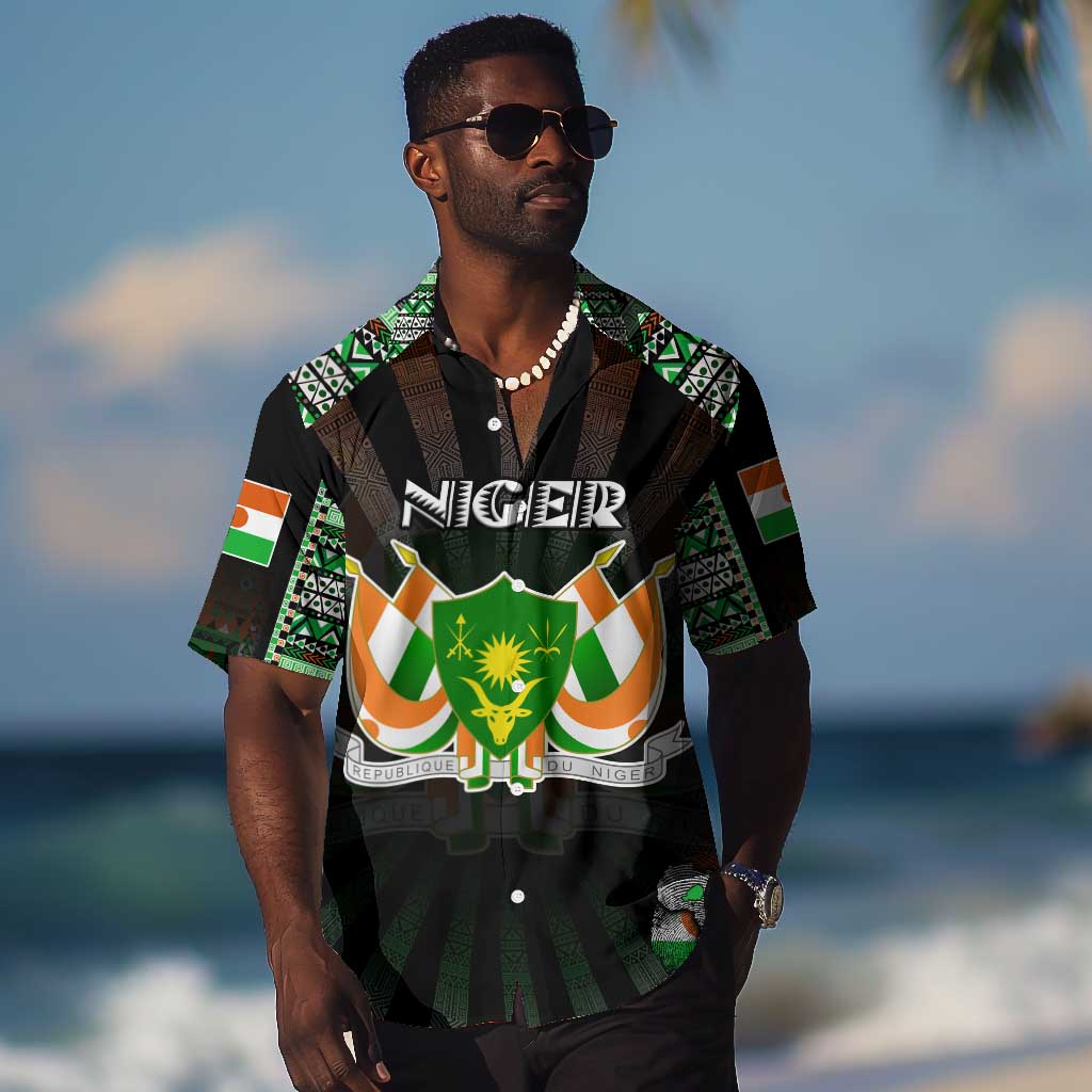 Personalized Niger Roots Hawaiian Shirt African Pride in Fingerprint and Tribal Colors