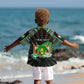 Personalized Niger Roots Kid Hawaiian Shirt African Pride in Fingerprint and Tribal Colors