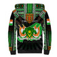 Personalized Niger Roots Sherpa Hoodie African Pride in Fingerprint and Tribal Colors