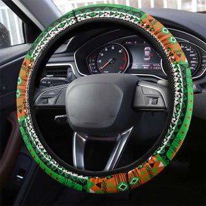 Niger Roots Steering Wheel Cover African Pride in Fingerprint and Tribal Colors