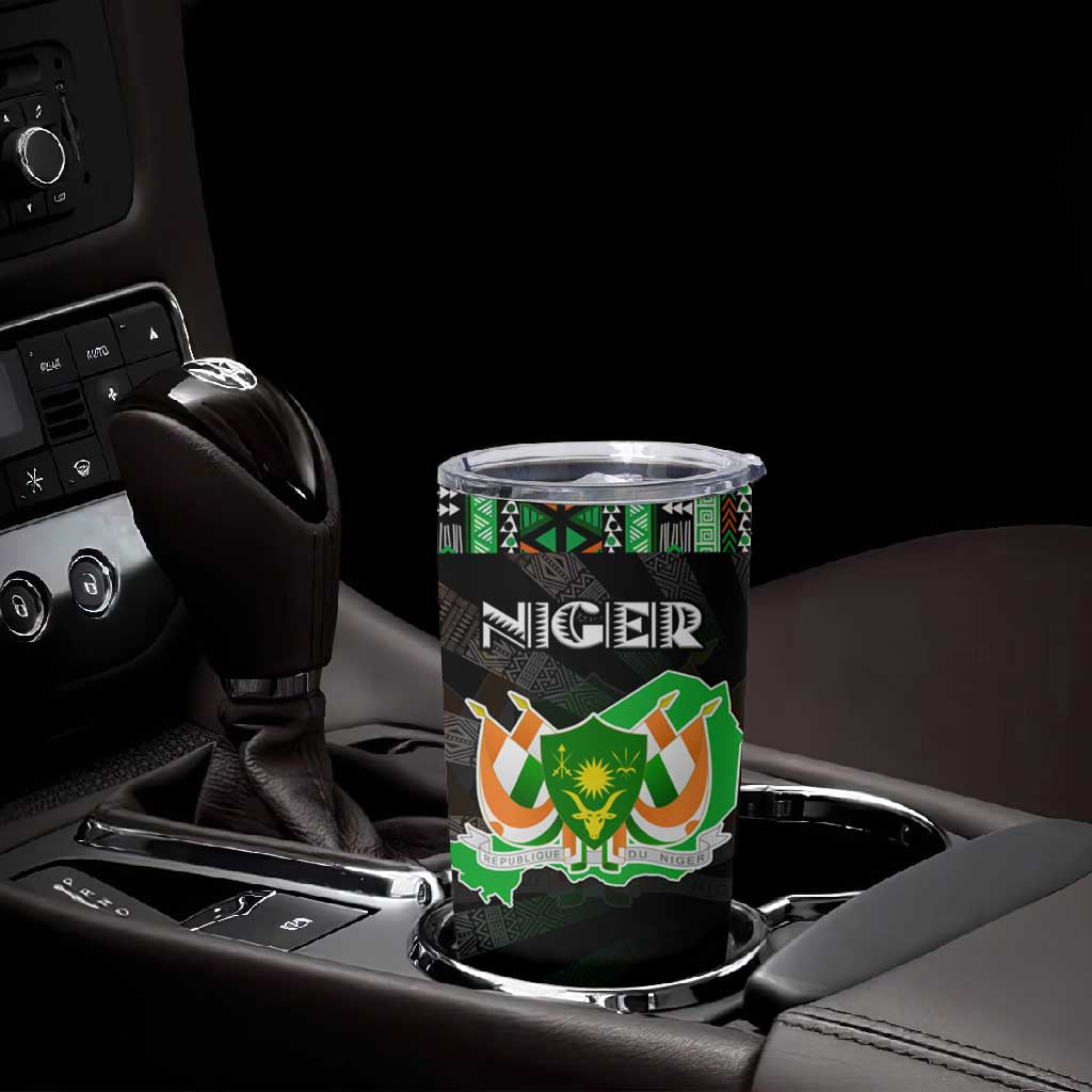 Niger Roots Tumbler Cup African Pride in Fingerprint and Tribal Colors