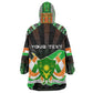 Personalized Niger Roots Wearable Blanket Hoodie African Pride in Fingerprint and Tribal Colors