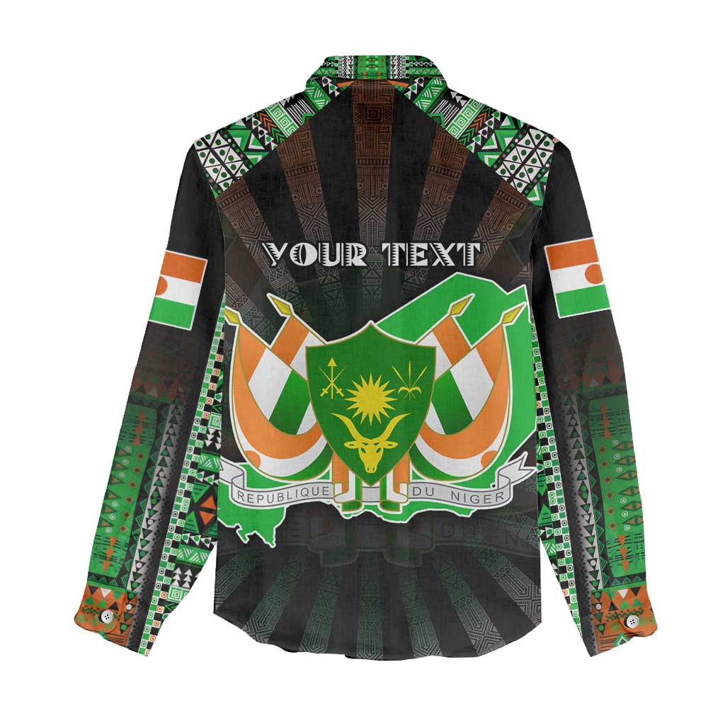Personalized Niger Roots Women Casual Shirt African Pride in Fingerprint and Tribal Colors