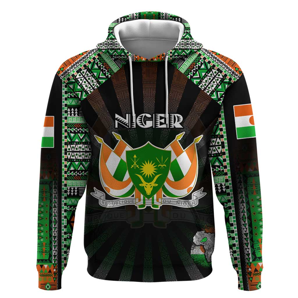 Personalized Niger Roots Zip Hoodie African Pride in Fingerprint and Tribal Colors