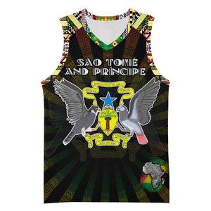 Personalized Sao Tome and Principe Roots Basketball Jersey African Pride in Fingerprint and Tribal Colors DT02