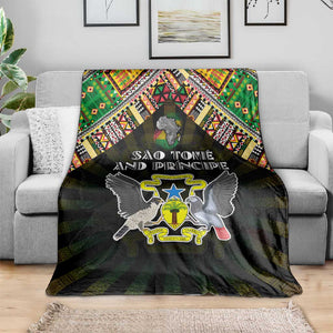 Sao Tome and Principe Roots Blanket African Pride in Fingerprint and Tribal Colors