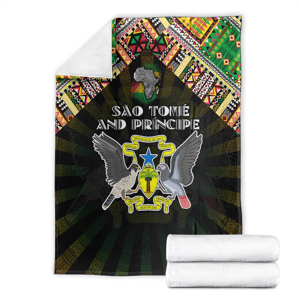 Sao Tome and Principe Roots Blanket African Pride in Fingerprint and Tribal Colors