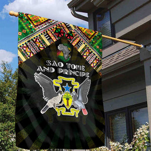 Sao Tome and Principe Roots Garden Flag African Pride in Fingerprint and Tribal Colors