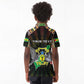 Personalized Sao Tome and Principe Roots Kid Polo Shirt African Pride in Fingerprint and Tribal Colors
