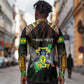 Personalized Sao Tome and Principe Roots Long Sleeve Button Shirt African Pride in Fingerprint and Tribal Colors