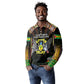 Personalized Sao Tome and Principe Roots Long Sleeve Polo Shirt African Pride in Fingerprint and Tribal Colors