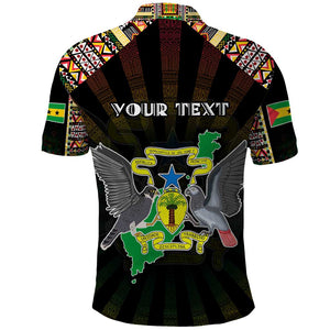 Personalized Sao Tome and Principe Roots Polo Shirt African Pride in Fingerprint and Tribal Colors