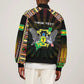 Personalized Sao Tome and Principe Roots Sleeve Zip Bomber Jacket African Pride in Fingerprint and Tribal Colors
