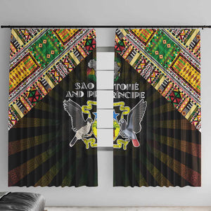 Sao Tome and Principe Roots Window Curtain African Pride in Fingerprint and Tribal Colors