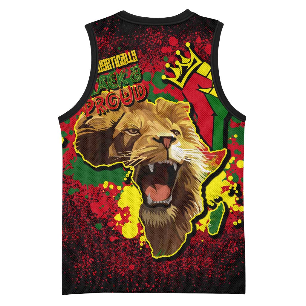 Unapologetically Black and Proud Basketball Jersey Africa Map with Lion DT02