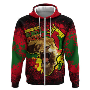 Unapologetically Black and Proud Hoodie Africa Map with Lion