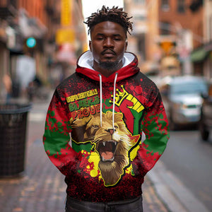 Unapologetically Black and Proud Hoodie Africa Map with Lion