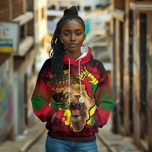 Unapologetically Black and Proud Hoodie Africa Map with Lion