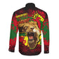 Unapologetically Black and Proud Long Sleeve Button Shirt Africa Map with Lion