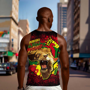 Unapologetically Black and Proud Men Tank Top Africa Map with Lion