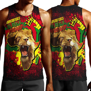 Unapologetically Black and Proud Men Tank Top Africa Map with Lion