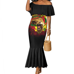 Unapologetically Black and Proud Mermaid Dress Africa Map with Lion