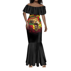 Unapologetically Black and Proud Mermaid Dress Africa Map with Lion