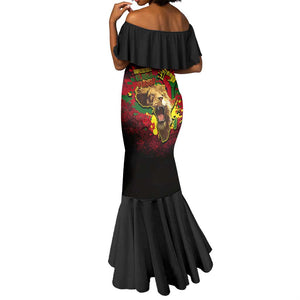 Unapologetically Black and Proud Mermaid Dress Africa Map with Lion