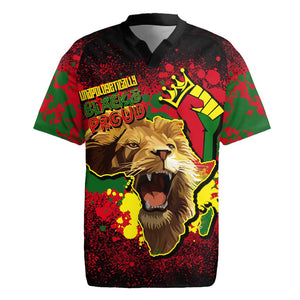 Unapologetically Black and Proud Rugby Jersey Africa Map with Lion