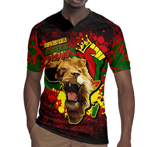 Unapologetically Black and Proud Rugby Jersey Africa Map with Lion