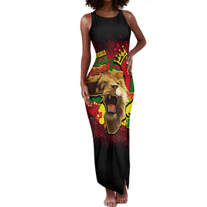 Unapologetically Black and Proud Tank Maxi Dress Africa Map with Lion