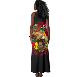 Unapologetically Black and Proud Tank Maxi Dress Africa Map with Lion