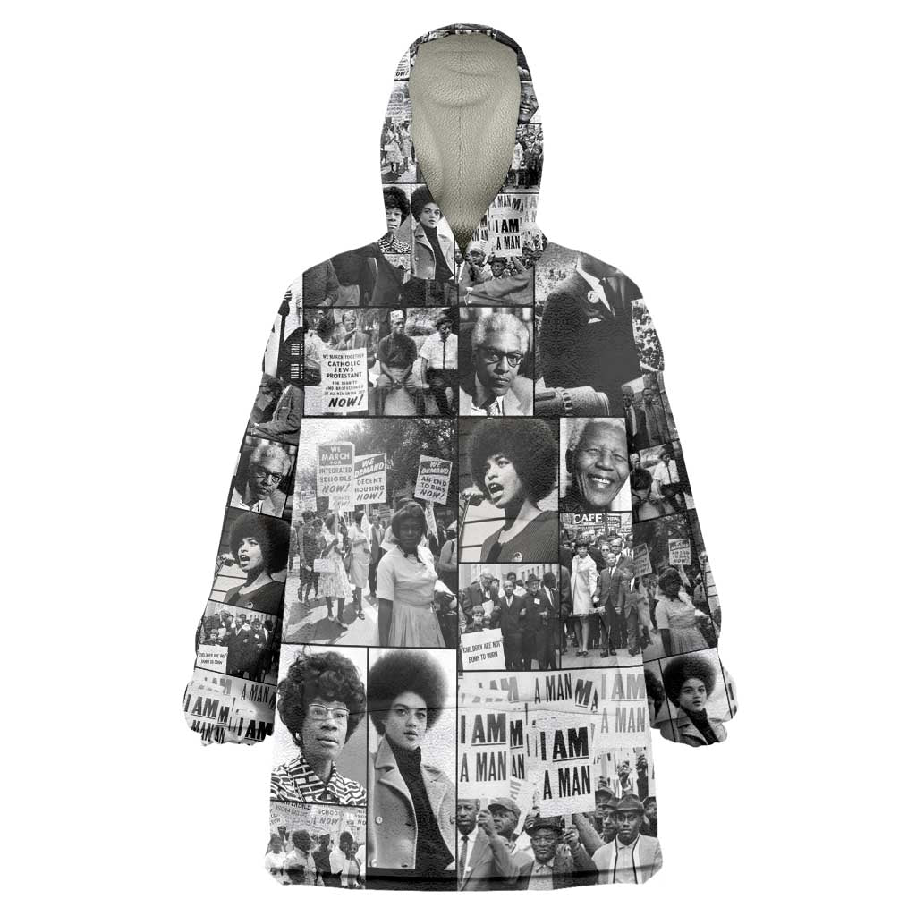 African KId Wearable Blanket Hoodie Black Power Images