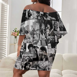 African Off Shoulder Short Dress Black Power Images