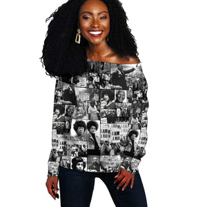 African Off Shoulder Sweater Black Power Images