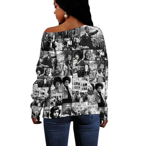 African Off Shoulder Sweater Black Power Images