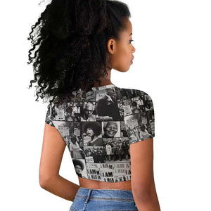 African Raglan Cropped T shirt Black Power Images