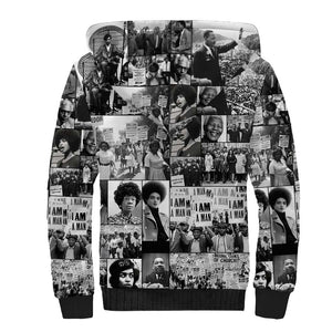 African Sherpa Hoodie Black Power Images