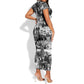 African Short Sleeve Bodycon Dress Black Power Images DT02