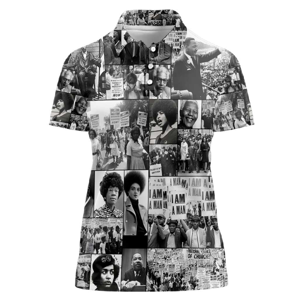 African Women Polo Shirt Black Power Images