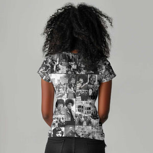 African Women V-Neck T-Shirt Black Power Images