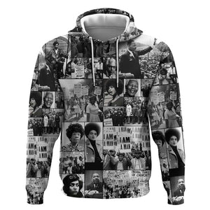 African Zip Hoodie Black Power Images