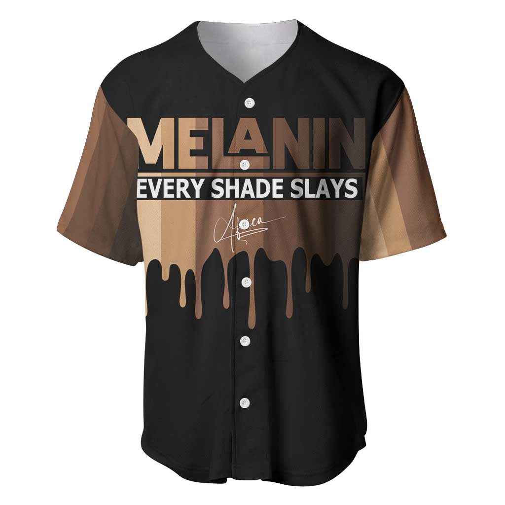 Every Shade Slays Melanin Baseball Jersey African Signature