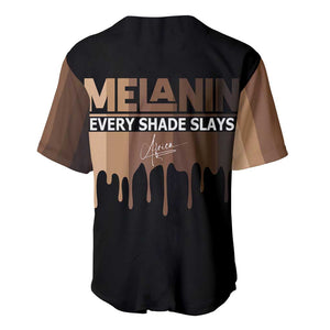 Every Shade Slays Melanin Baseball Jersey African Signature