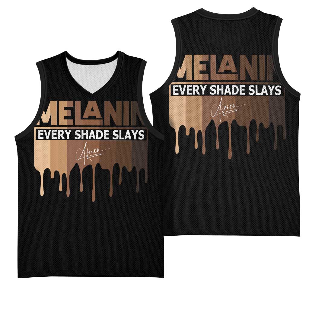 Every Shade Slays Melanin Basketball Jersey African Signature DT02