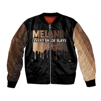 Every Shade Slays Melanin Bomber Jacket African Signature