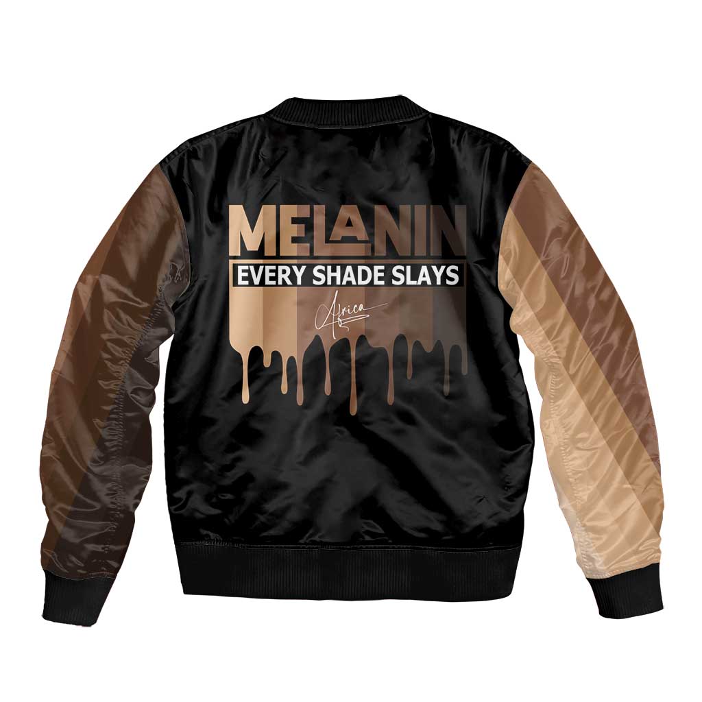 Every Shade Slays Melanin Bomber Jacket African Signature