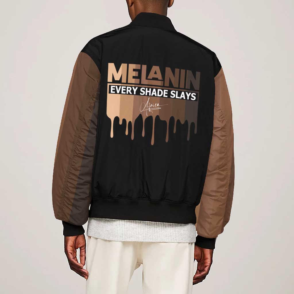 Every Shade Slays Melanin Bomber Jacket African Signature