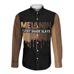Every Shade Slays Melanin Long Sleeve Button Shirt African Signature
