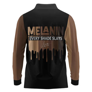 Every Shade Slays Melanin Long Sleeve Polo Shirt African Signature